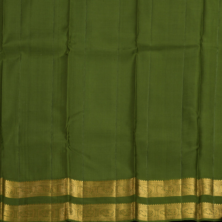 Hayagrivas Handloom Pista Green Kanjivaram Silk Saree with Mehandi Green Border KBF155D1-1