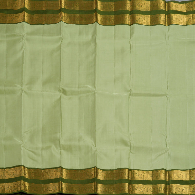 Hayagrivas Handloom Pista Green Kanjivaram Silk Saree with Mehandi Green Border KBF155D1-1
