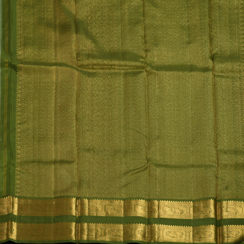 Hayagrivas Handloom Pista Green Kanjivaram Silk Saree with Mehandi Green Border KBF155D1-1