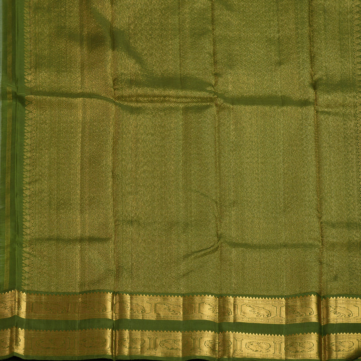 Hayagrivas Handloom Pista Green Kanjivaram Silk Saree with Mehandi Green Border KBF155D1-1