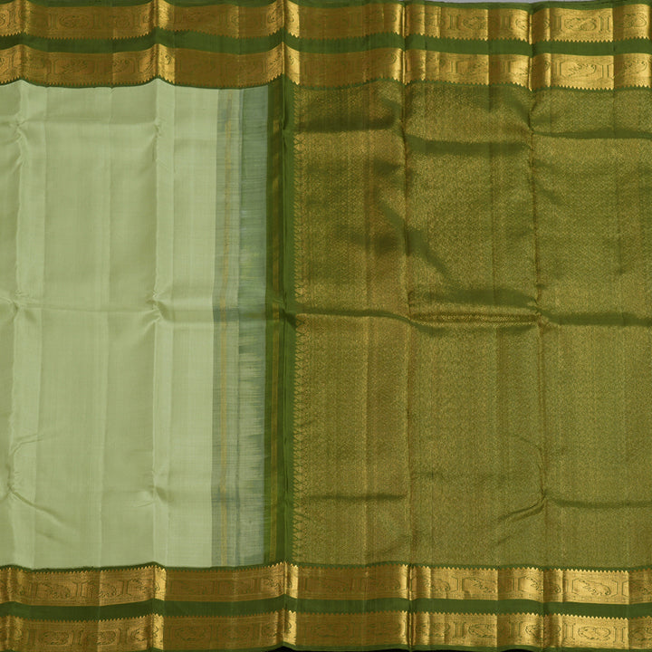 Hayagrivas Handloom Pista Green Kanjivaram Silk Saree with Mehandi Green Border KBF155D1-1