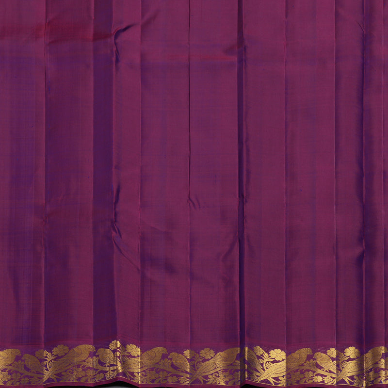 Hayagrivas Handloom Parrot Green Kanjivaram Silk Saree with Purple Border KBF155D2-2