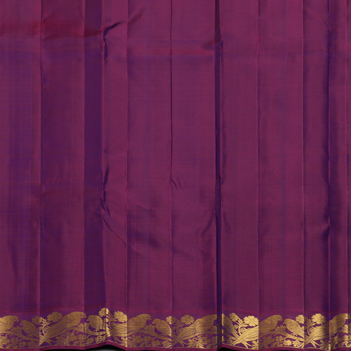 Hayagrivas Handloom Parrot Green Kanjivaram Silk Saree with Purple Border KBF155D2-2