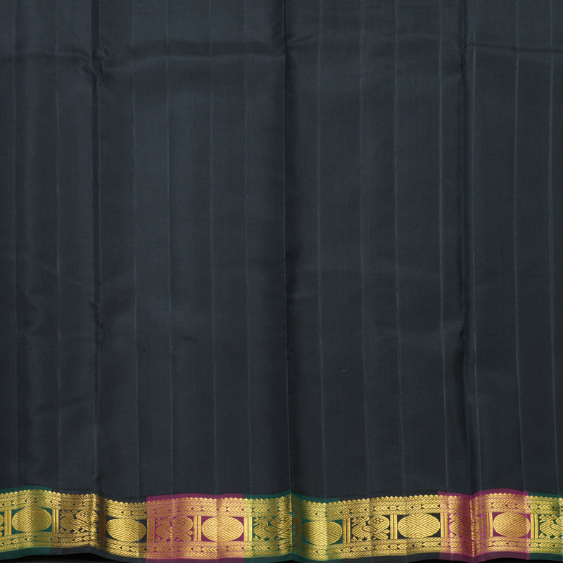 Hayagrivas Handloom Orangish-Pink Kanjivaram Silk Saree with Multicolour Border KBF155D4-1