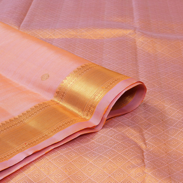 Hayagrivas Handloom Peach Pink Kanjivaram Silk Saree KBF155D5-1