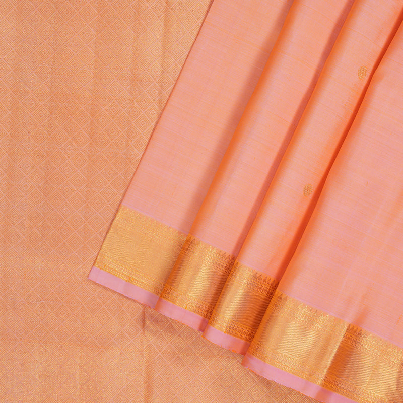 Hayagrivas Handloom Peach Pink Kanjivaram Silk Saree KBF155D5-1