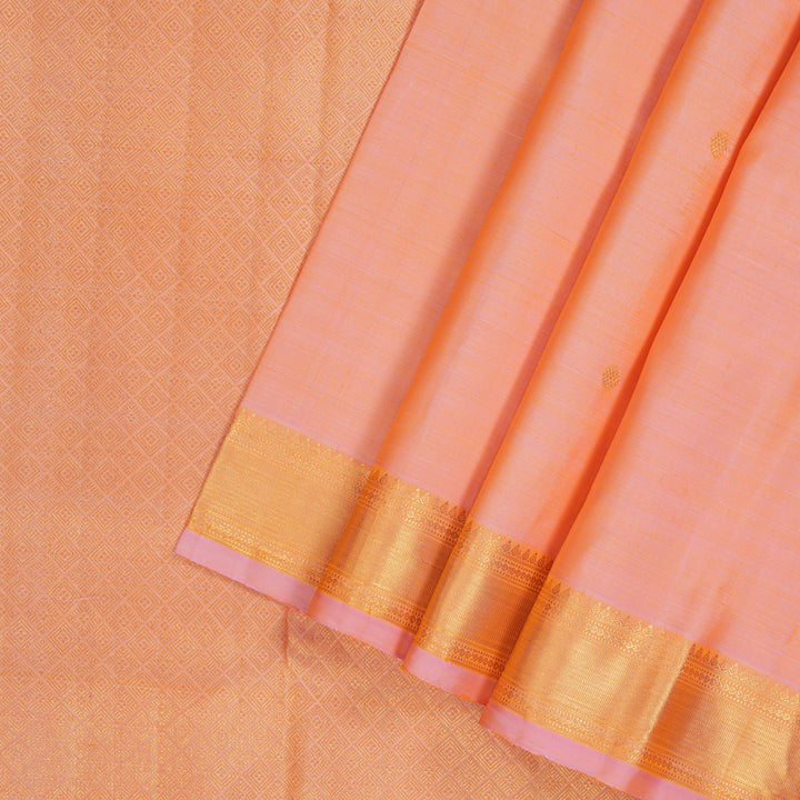 Hayagrivas Handloom Peach Pink Kanjivaram Silk Saree KBF155D5-1