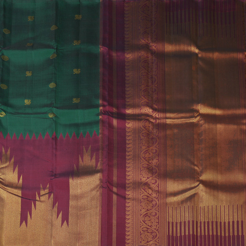 Hayagrivas Handloom Bottle Green Kanjivaram Silk Saree KBF156D10-1