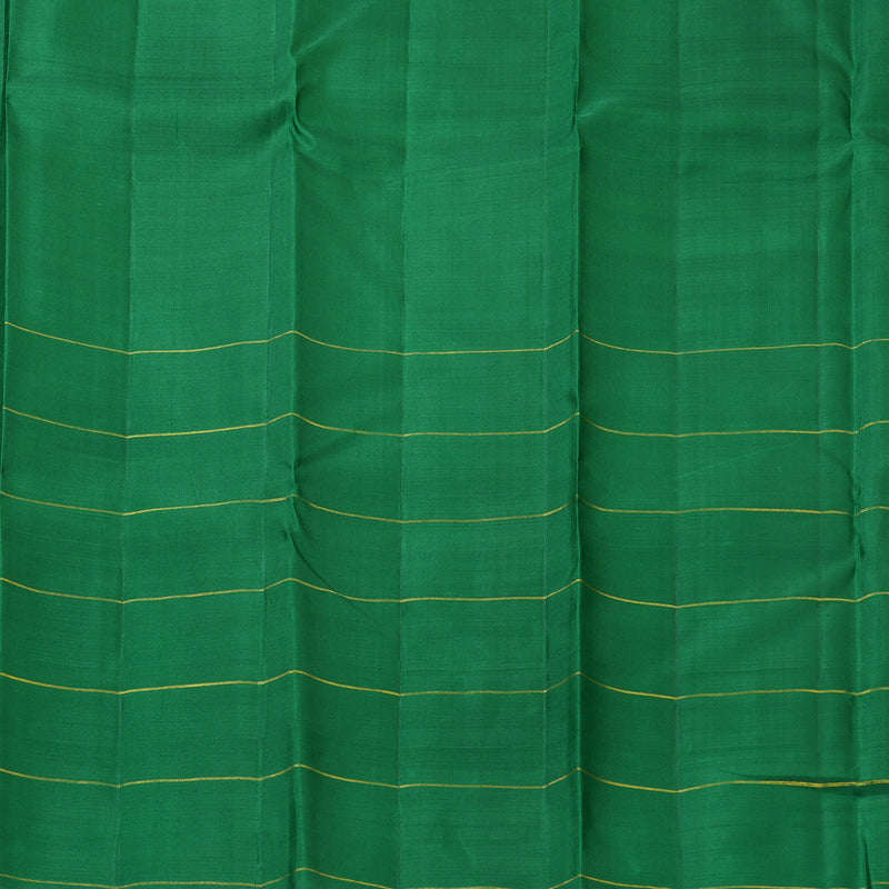 Hayagrivas Handloom Sunset Orange Kanjivaram Silk Saree with Green Border KBF156D12-1