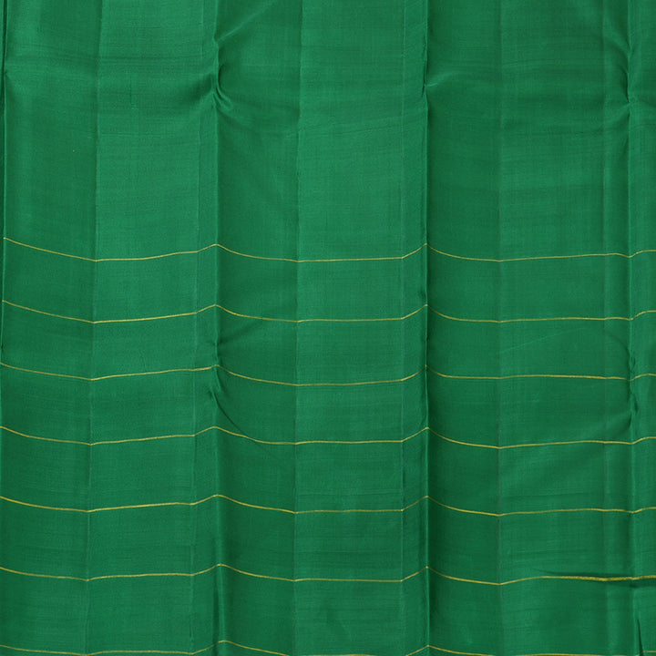 Hayagrivas Handloom Sunset Orange Kanjivaram Silk Saree with Green Border KBF156D12-1