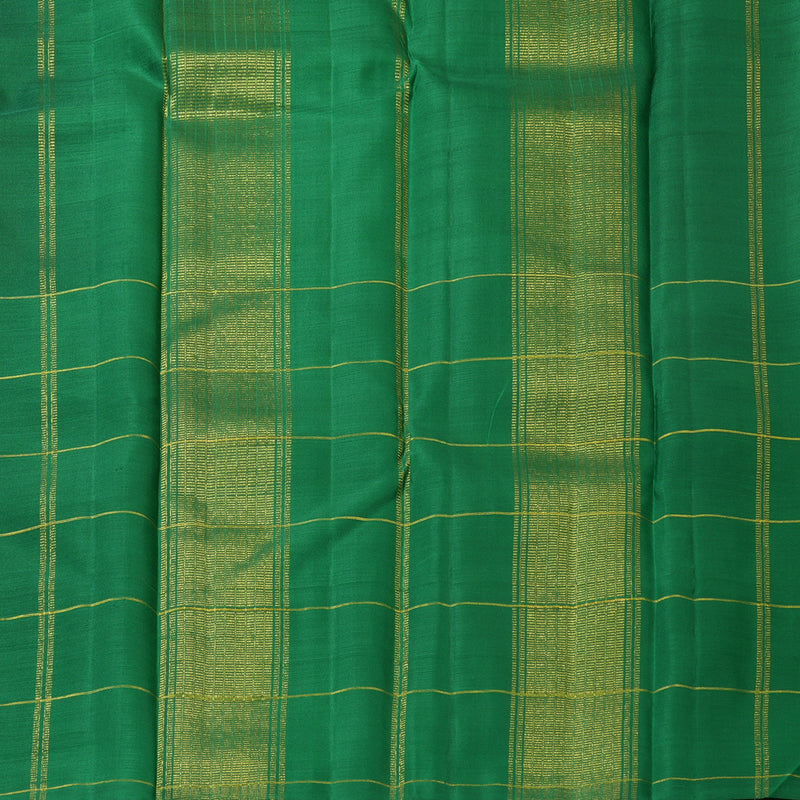 Hayagrivas Handloom Sunset Orange Kanjivaram Silk Saree with Green Border KBF156D12-1