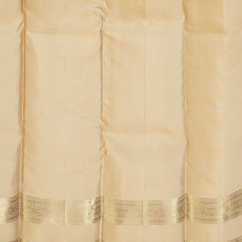 Hayagrivas Handloom Cream Kanjivaram Silk Saree KBF156D3-1