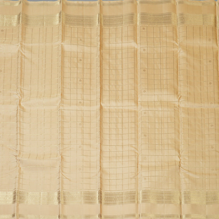 Hayagrivas Handloom Cream Kanjivaram Silk Saree KBF156D3-1