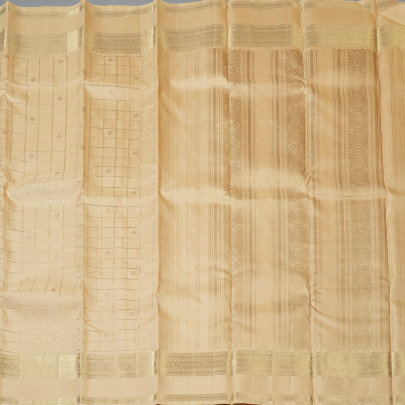 Hayagrivas Handloom Cream Kanjivaram Silk Saree KBF156D3-1
