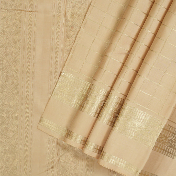 Hayagrivas Handloom Cream Kanjivaram Silk Saree KBF156D3-1