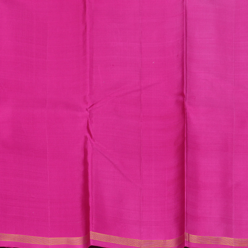 Hayagrivas Handloom Peacock Blue Kanjivaram Silk Saree with Rani Pink Border KBF157D1-1