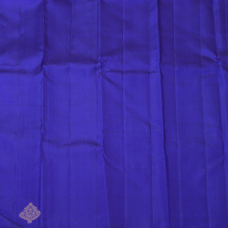 Hayagrivas Handloom Purplish-Blue Kanjivaram Silk Saree KBF157D2-1