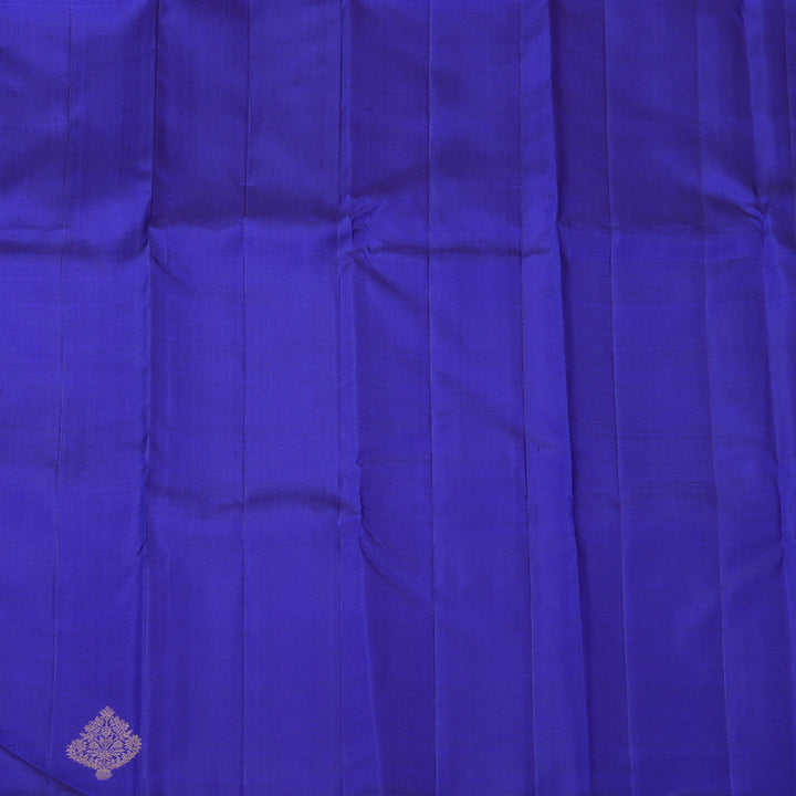 Hayagrivas Handloom Purplish-Blue Kanjivaram Silk Saree KBF157D2-1