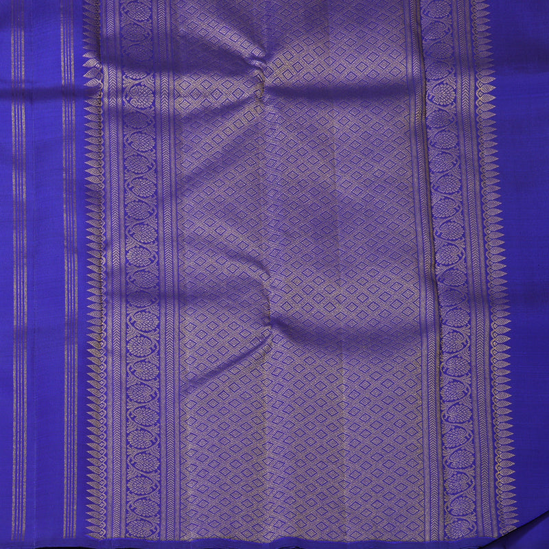 Hayagrivas Handloom Purplish-Blue Kanjivaram Silk Saree KBF157D2-1