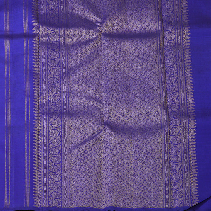 Hayagrivas Handloom Purplish-Blue Kanjivaram Silk Saree KBF157D2-1