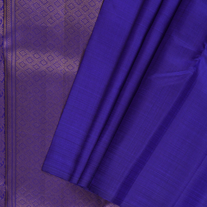Hayagrivas Handloom Purplish-Blue Kanjivaram Silk Saree KBF157D2-1