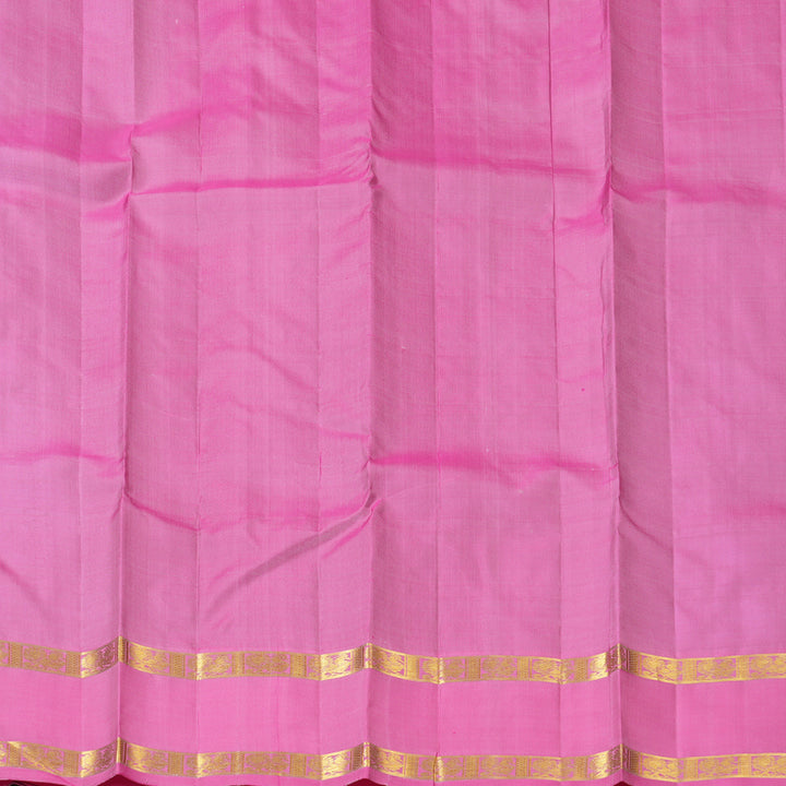 Hayagrivas Handloom Lavendar Kanjivaram Silk Saree with Rose Pink Border KBF157D3-2