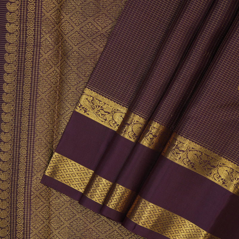 Hayagrivas Handloom Burgundy Kanjivaram Silk Saree KBF157D5-1