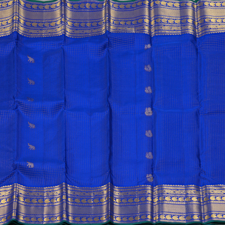 Hayagrivas Handloom MS Blue Kanjivaram Silk Saree KBF157D7-1