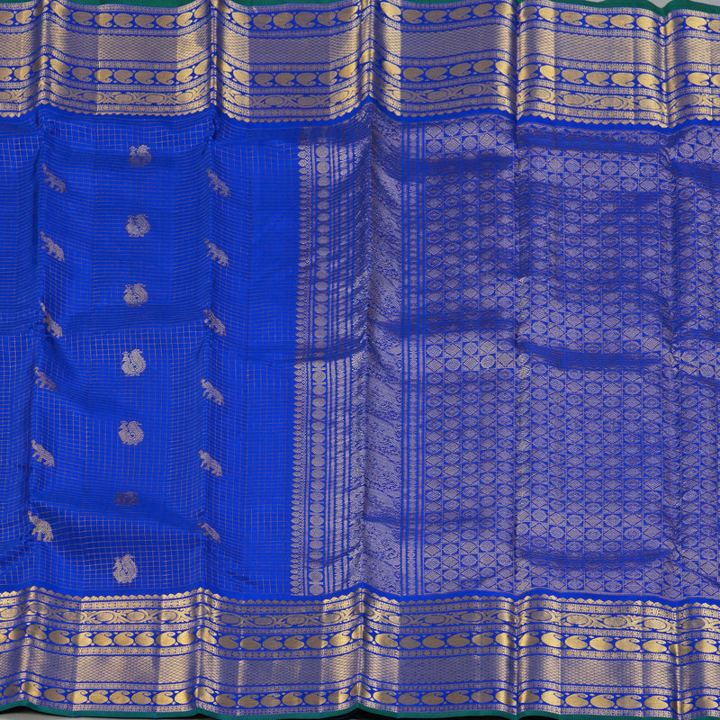 Hayagrivas Handloom MS Blue Kanjivaram Silk Saree KBF157D7-1
