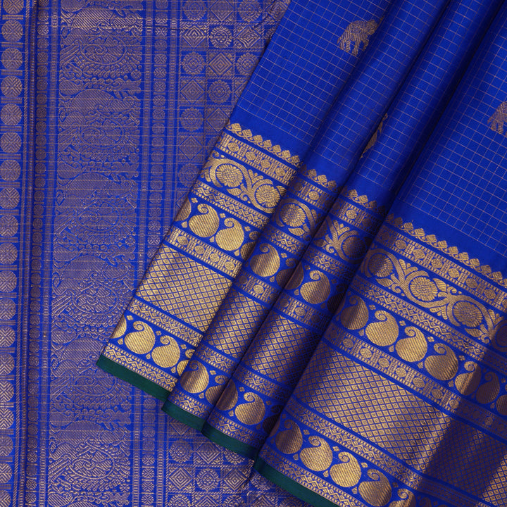 Hayagrivas Handloom MS Blue Kanjivaram Silk Saree KBF157D7-1
