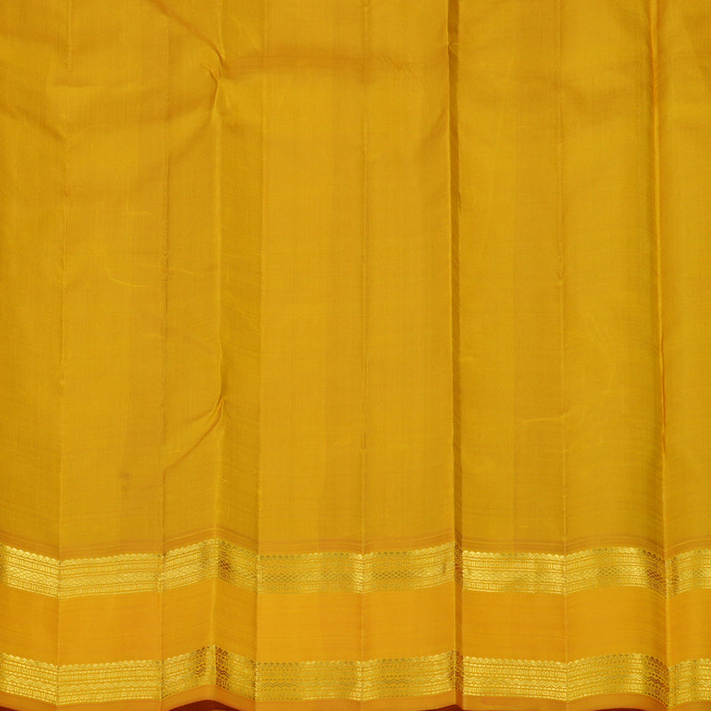 Hayagrivas Handloom MS Blue Kanjivaram Silk Saree with Mango Yellow Border KBF15D1-2
