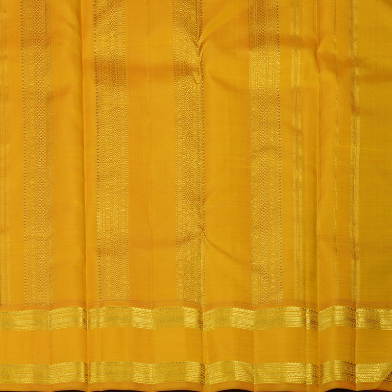 Hayagrivas Handloom MS Blue Kanjivaram Silk Saree with Mango Yellow Border KBF15D1-2