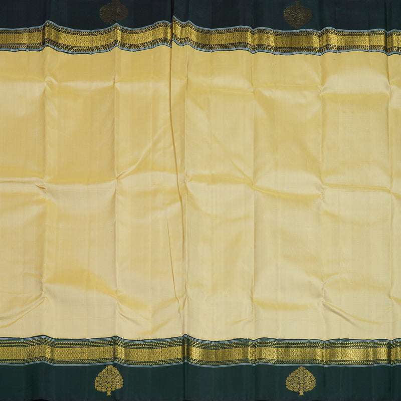 Hayagrivas Handloom Sandal Kanjivaram Silk Saree with Peacock Green Border KBF15D1-3