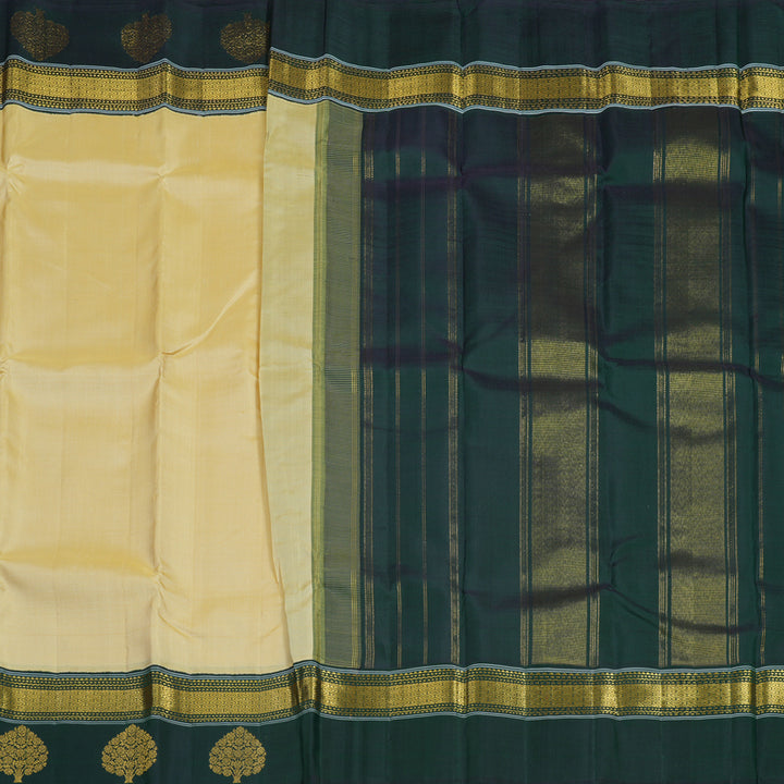 Hayagrivas Handloom Sandal Kanjivaram Silk Saree with Peacock Green Border KBF15D1-3