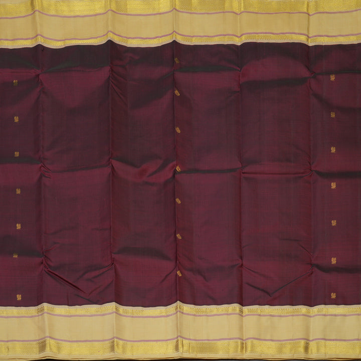 Hayagrivas Handloom Wine Kanjivaram Silk Saree with Sandal Border KBF15D1-4