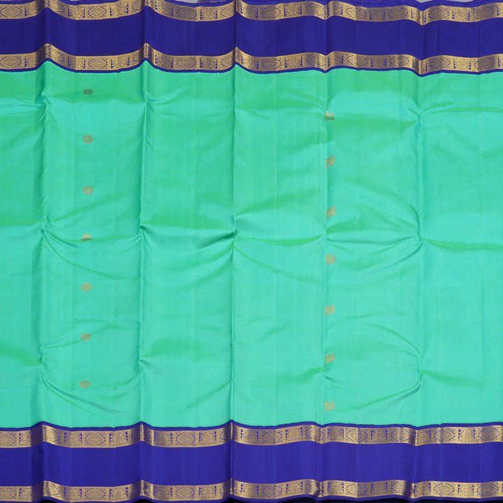 Hayagrivas Handloom Rexona Green Kanjivaram Silk Saree with MS Blue Border KBF15D1-6