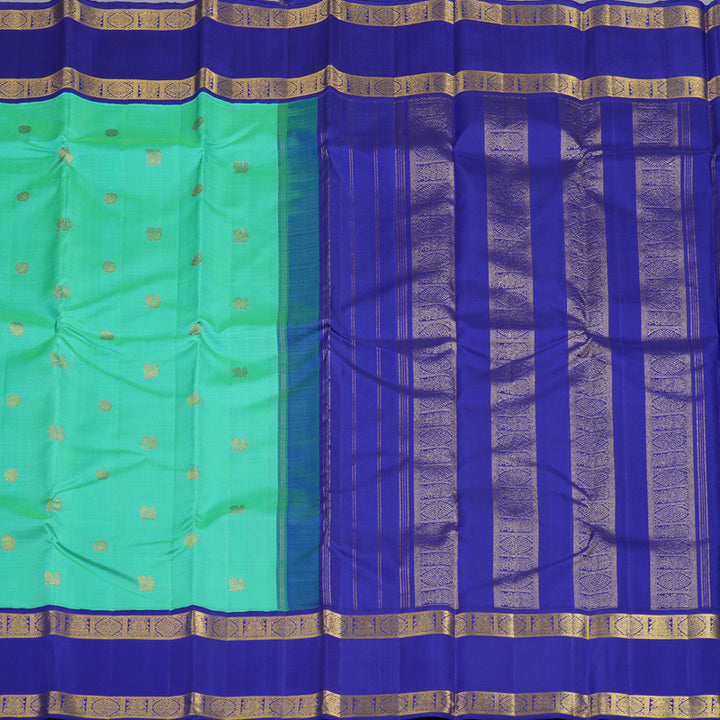 Hayagrivas Handloom Rexona Green Kanjivaram Silk Saree with MS Blue Border KBF15D1-6