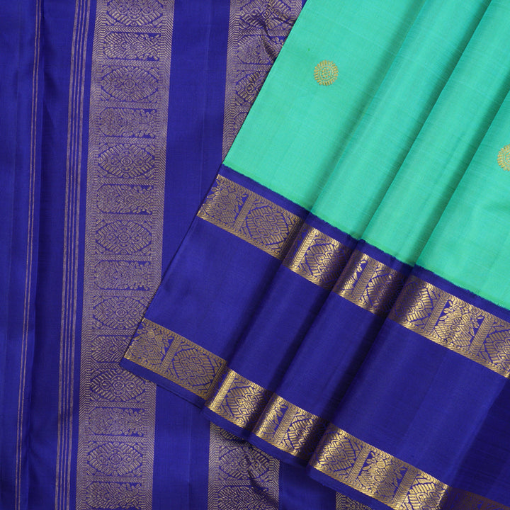 Hayagrivas Handloom Rexona Green Kanjivaram Silk Saree with MS Blue Border KBF15D1-6