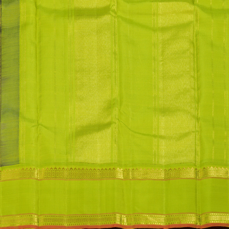 Hayagrivas Handloom Karum Neelam Kanjivaram Silk Saree with Neon Green Border KBF15D2-1