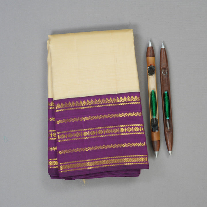 Hayagrivas Handloom Sandal Kanjivaram Silk Saree with Purple Border KBF15D4-1