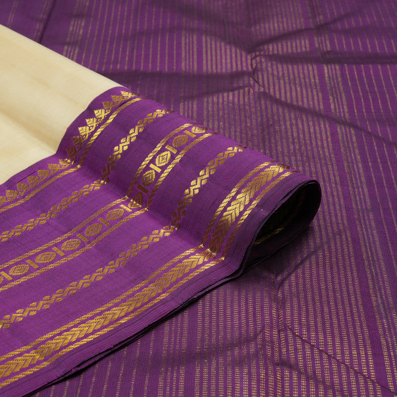 Hayagrivas Handloom Sandal Kanjivaram Silk Saree with Purple Border KBF15D4-1