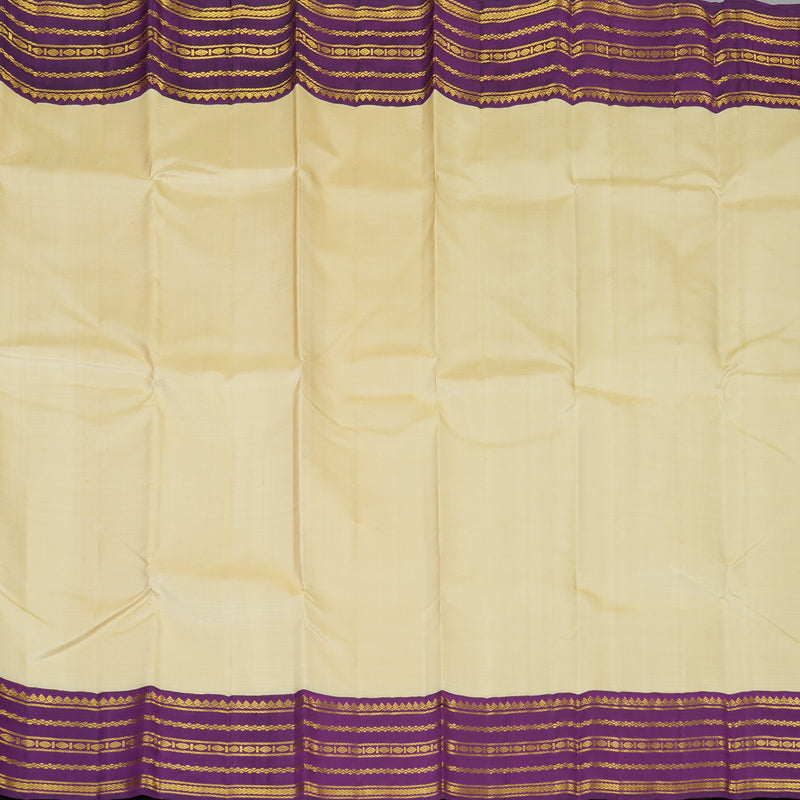 Hayagrivas Handloom Sandal Kanjivaram Silk Saree with Purple Border KBF15D4-1