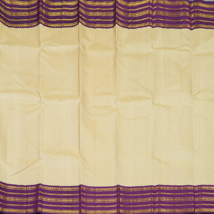 Hayagrivas Handloom Sandal Kanjivaram Silk Saree with Purple Border KBF15D4-1