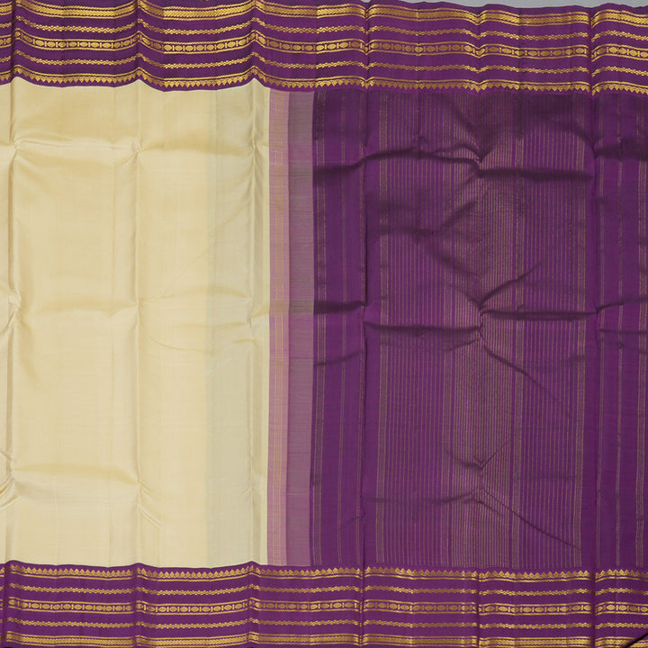 Hayagrivas Handloom Sandal Kanjivaram Silk Saree with Purple Border KBF15D4-1