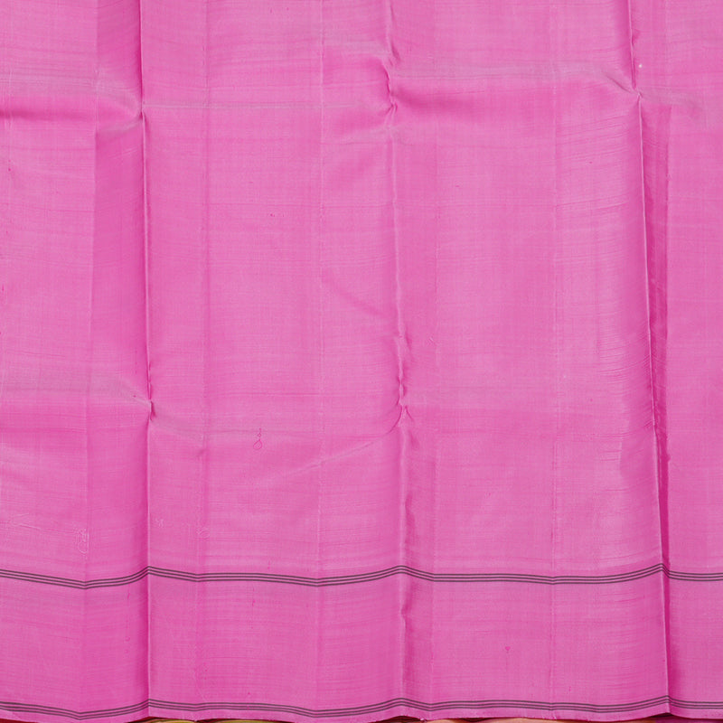 Hayagrivas Handloom Yellow Kanjivaram Silk Saree with Onion Pink Border KBF15D7-1