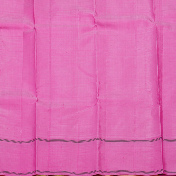 Hayagrivas Handloom Yellow Kanjivaram Silk Saree with Onion Pink Border KBF15D7-1