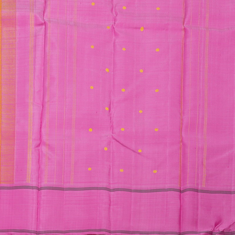 Hayagrivas Handloom Yellow Kanjivaram Silk Saree with Onion Pink Border KBF15D7-1