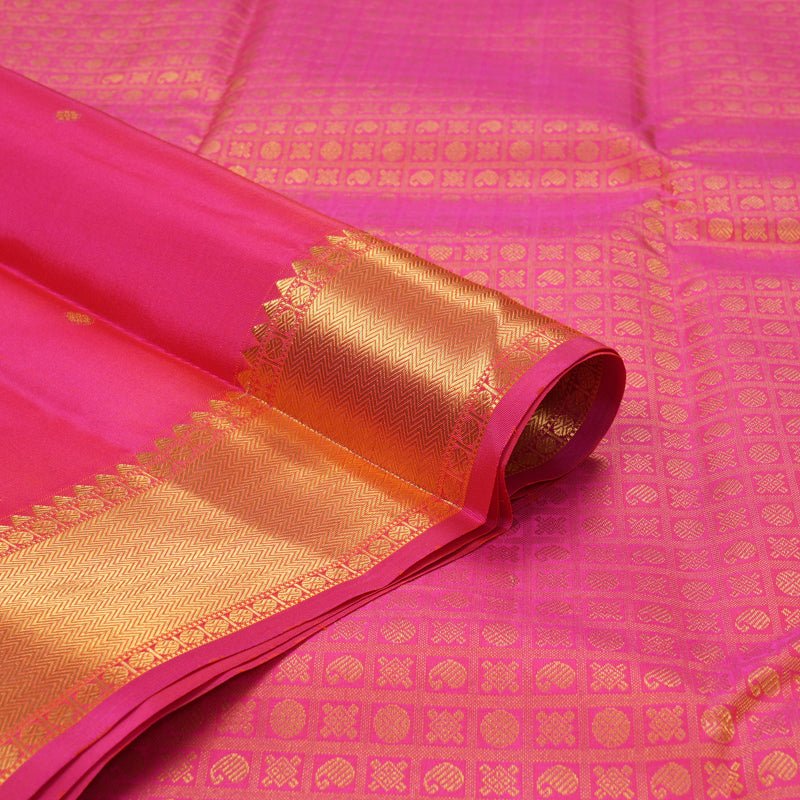 Hayagrivas Handloom Pink Kanjivaram Silk Saree KBF160D1-7