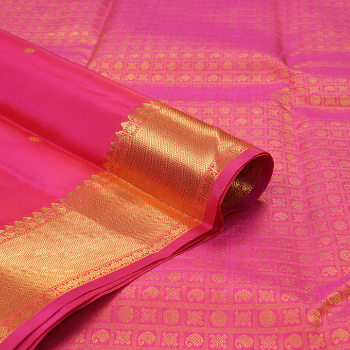 Hayagrivas Handloom Pink Kanjivaram Silk Saree KBF160D1-7