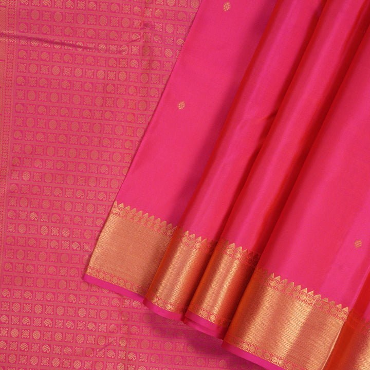 Hayagrivas Handloom Pink Kanjivaram Silk Saree KBF160D1-7